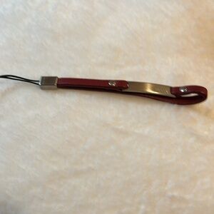 Prada Mobil Phone Strap Dark Red Leather silver logo hardware